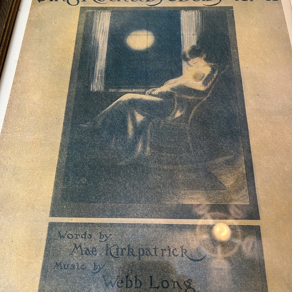 Antique framed music book